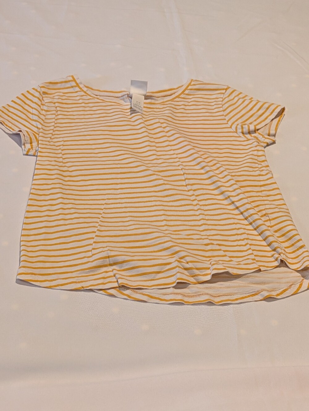 XS H&M Yellow Striped Short-Sleeve Women's Tee